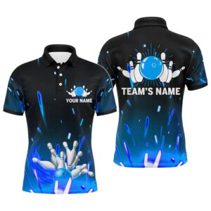 Custom Flame Bowling Shirt For Men, Polo…