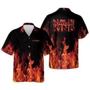 Custom Flame Custom Bowling Shirt, Custom Team Bowling Hawaiian Shirt