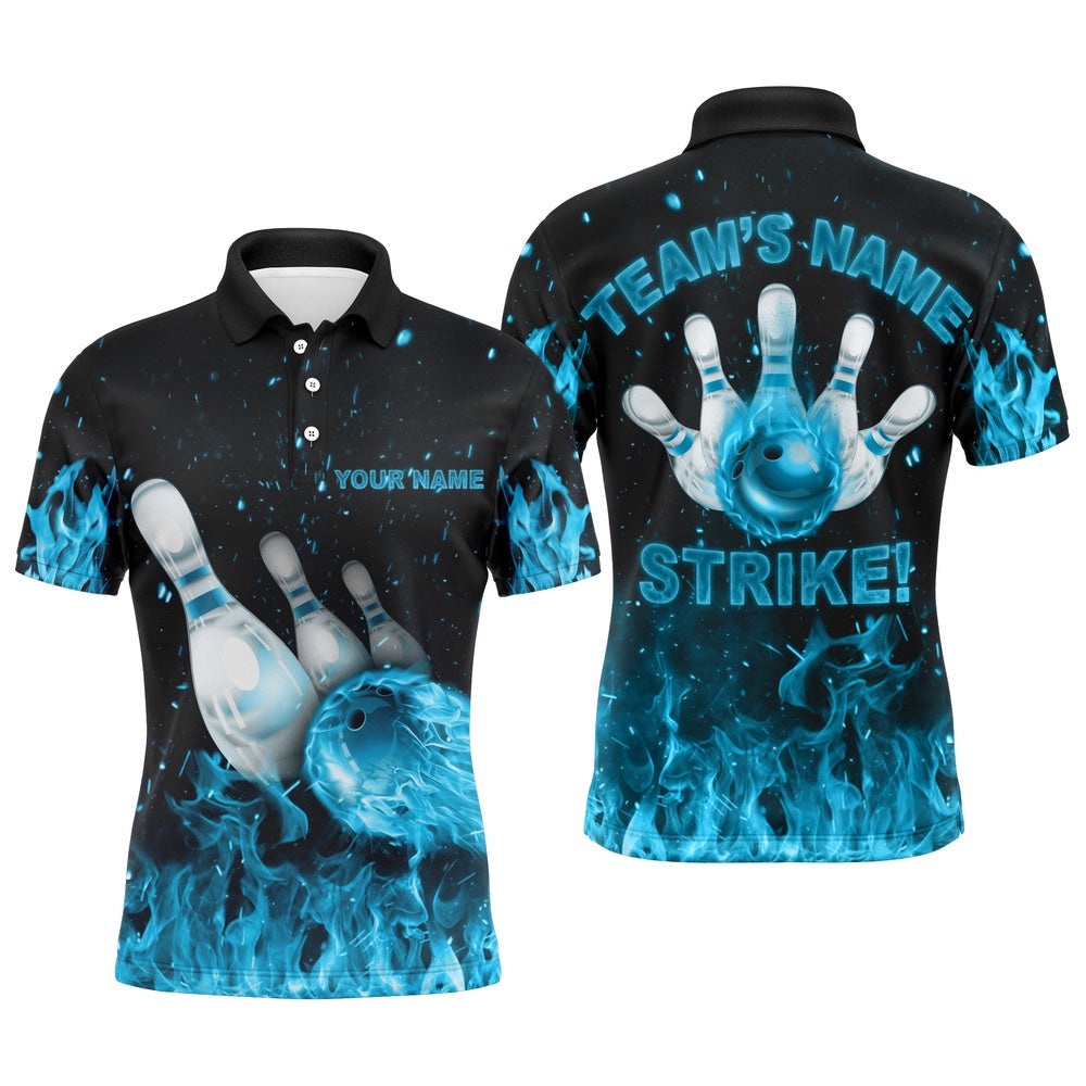 Custom Flames Bowling Shirt For Men, Strike Bowling Polo Shirt For Team Fire League Bowling Polo Shirt, Personalized Bowling Team Shirt Custom Flames Bowling Shirt For Men, Strike Bowling Polo Shirt For Team Fire League Bowling Polo Shirt, Personalized Bowling Team Shirt