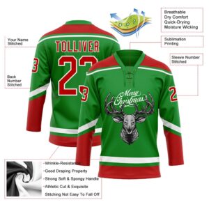 Custom Grass Green Red White Christmas Reindeer 3D Hockey Lace Neck Jersey New Hockey Jersey Personali Sport Team Jersey Shirt 3 f0vweb.jpg