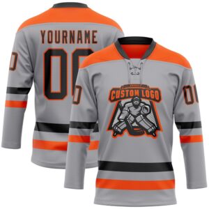 Custom Gray Black Orange Hockey Lace Neck Jersey New Hockey Jersey Personali Sport Team Jersey Shirt 2 dmsgmi.jpg