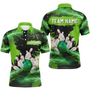 Custom Green Bowling Polo Shirts For Men…