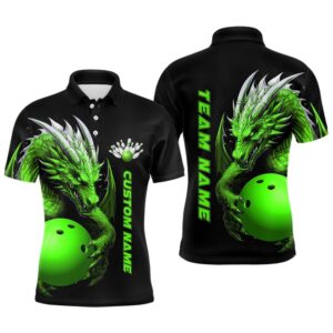 Custom Green Dragon Men Bowling Polo Shirts…