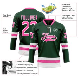 Custom Green Pink White Hockey Lace Neck Jersey New Hockey Jersey Personali Sport Team Jersey Shirt 3 vulbgj.jpg