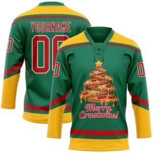 Custom Kelly Green Red Gold Funny Christmas…