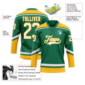 Custom Kelly Green White Gold Hockey Lace Neck Jersey New Hockey Jersey Personali Sport Team Jersey Shirt 3 dmpsyx.jpg