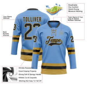 Custom Light Blue Black Old Gold Hockey Lace Neck Jersey New Hockey Jersey Personali Sport Team Jersey Shirt 3 xxbnrz.jpg