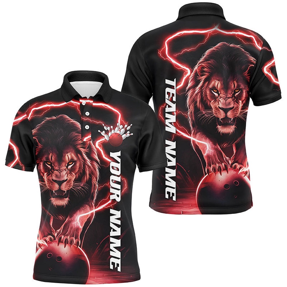 Custom Lion Bowling Shirts For Men, Lion Bowling Team Shirts Outfit Bowling Red, Personalized Bowling Team Shirt Custom Lion Bowling Shirts For Men, Lion Bowling Team Shirts Outfit Bowling Red, Personalized Bowling Team Shirt