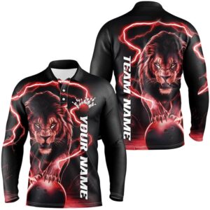 Custom Lion Long Sleeve Bowling Shirts For&hellip;