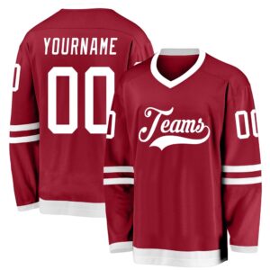 Custom Maroon White Hockey Jersey, New Hockey…