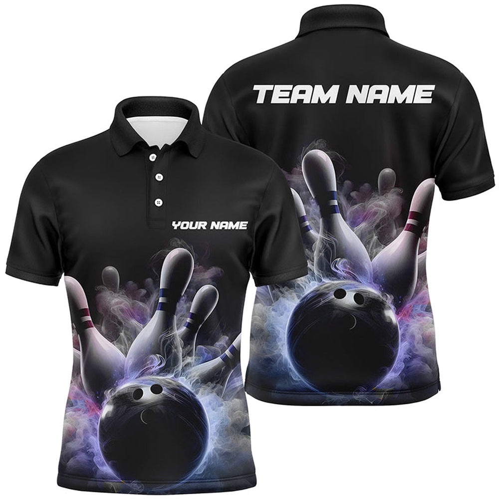 Custom Men Bowling Polo Shirts Smoke Bowling Team Polo Shirt Strike Bowling Shirts, Personalized Bowling Team Shirt Custom Men Bowling Polo Shirts Smoke Bowling Team Polo Shirt Strike Bowling Shirts, Personalized Bowling Team Shirt