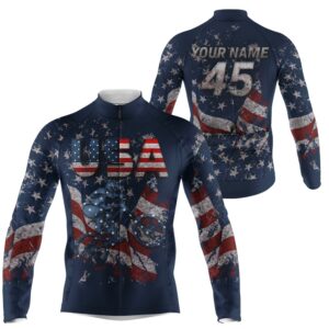 Custom Mens American Cycling Jersey Anti Uv…