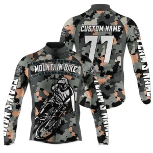 Custom Mens Cycling Jersey Grey Camo Anti…