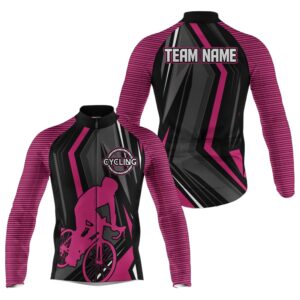 Custom Mens Team Road Cycling Jersey Pink…