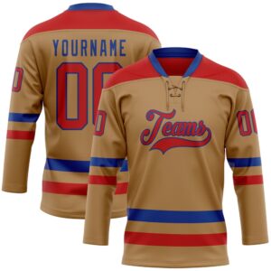Custom Old Gold Red Royal Hockey Lace…