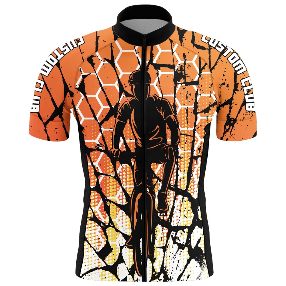 Custom Orange Cycling Jersey Mens Long And Short Sleeve Bicycle Riding Shirt Road Moutain Biking, Custom Mono Cycling Jersey