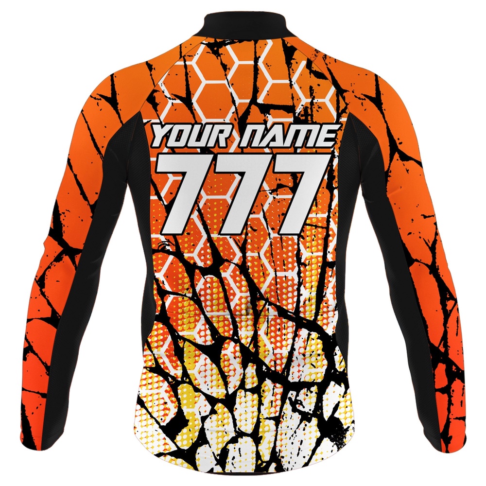 Custom Orange Cycling Jersey Mens Long And Short Sleeve Bicycle Riding Shirt Road Moutain Biking, Custom Mono Cycling Jersey