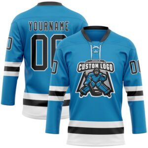 Custom Panther Blue Black White Hockey Lace Neck Jersey New Hockey Jersey Personali Sport Team Jersey Shirt 2 odw4by.jpg