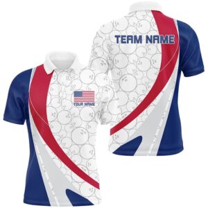 Custom Patriotic Bowling Shirts For Men, Red…
