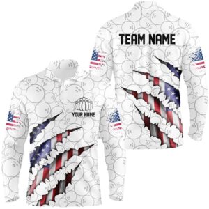 Custom Patriotic Long Sleeve Bowling Shirts For…