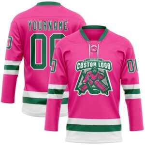 Custom Pink Kelly Green White Hockey Lace Neck Jersey New Hockey Jersey Personali Sport Team Jersey Shirt 2 hgnzav.jpg