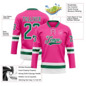 Custom Pink Kelly Green White Hockey Lace Neck Jersey New Hockey Jersey Personali Sport Team Jersey Shirt 3 wdikag.jpg