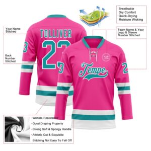 Custom Pink Teal White Hockey Lace Neck Jersey New Hockey Jersey Personali Sport Team Jersey Shirt 3 if7896.jpg