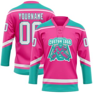 Custom Pink White Aqua Hockey Lace Neck Jersey New Hockey Jersey Personali Sport Team Jersey Shirt 2 fcd5rf.jpg