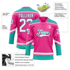 Custom Pink White Aqua Hockey Lace Neck Jersey New Hockey Jersey Personali Sport Team Jersey Shirt 3 yttsgc.jpg