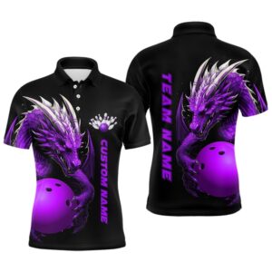 Custom Purple Dragon Men Bowling Polo Shirts…