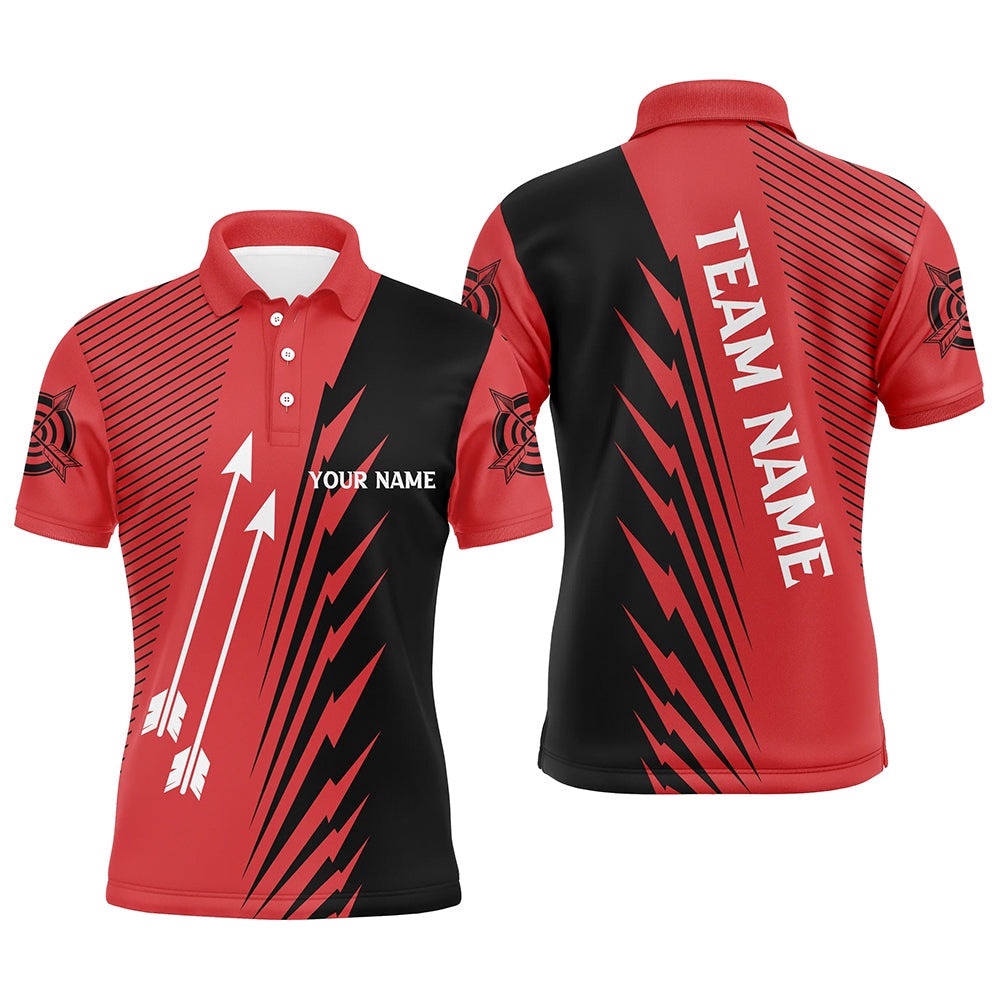 Custom Red Black Archery Arrows Polo Shirts For Men Name Archery Polo Shirts, Custom Archery Team Polo Shirt Custom Red Black Archery Arrows Polo Shirts For Men Name Archery Polo Shirts, Custom Archery Team Polo Shirt