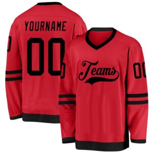 Custom Red Black Hockey Jersey, New Hockey…