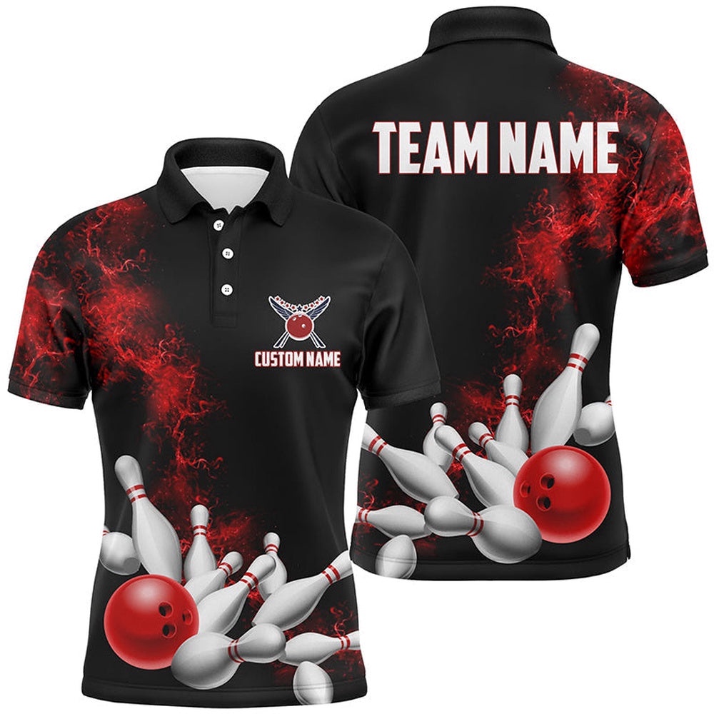 Custom Red Strike Bowling Shirts For Men And Women Bowling Team Polo Shirt Bowling League Shirts, Personalized Bowling Team Shirt Custom Red Strike Bowling Shirts For Men And Women Bowling Team Polo Shirt Bowling League Shirts, Personalized Bowling Team Shirt