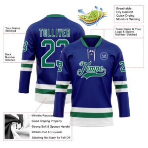 Custom Royal Kelly Green White Hockey Lace Neck Jersey New Hockey Jersey Personali Sport Team Jersey Shirt 3 v0djmq.jpg