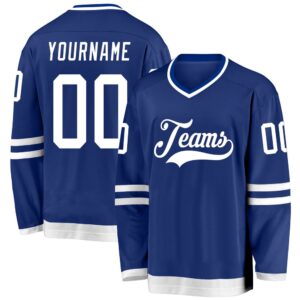 Custom Royal White Hockey Jersey, New Hockey…