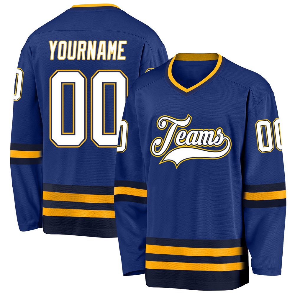 Custom Royal White Navy Hockey Jersey, New Hockey Jersey, Personali Sport Team Jersey Shirt