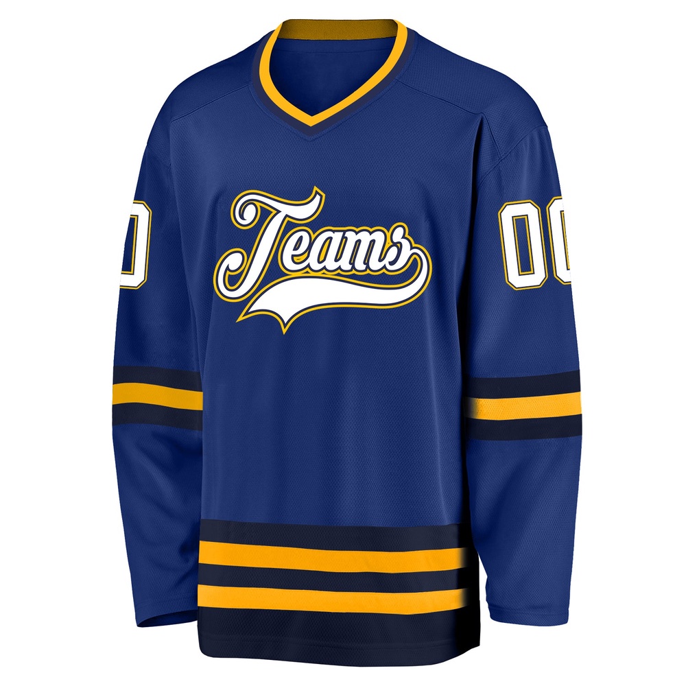 Custom Royal White Navy Hockey Jersey, New Hockey Jersey, Personali Sport Team Jersey Shirt
