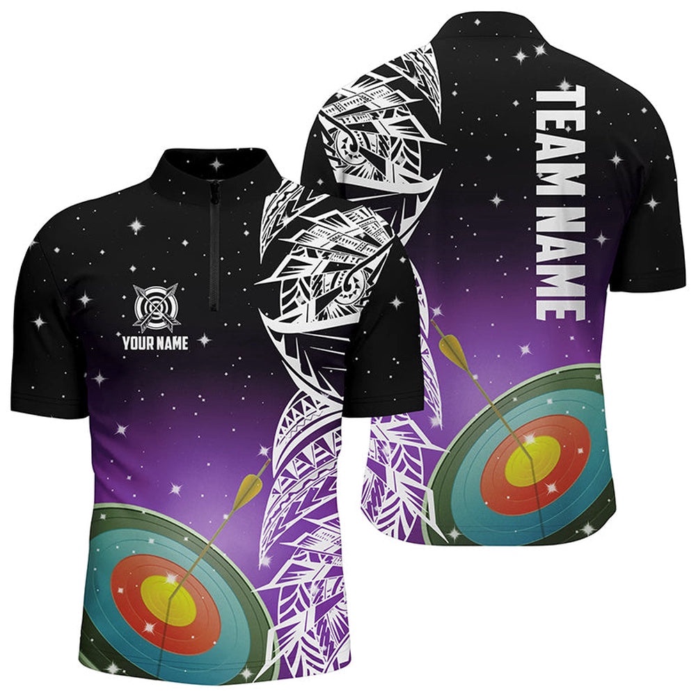 Custom Target Archery Purple Galaxy Men Jersey Shirts, Team League Archery Jerseys, Custom Archery Team Shirt