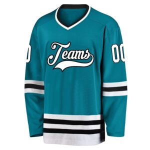 Custom Teal White Black Hockey Jersey New Hockey Jersey Personali Sport Team Jersey Shirt 2 aojzkq.jpg