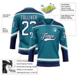 Custom Teal White Navy Hockey Lace Neck Jersey New Hockey Jersey Personali Sport Team Jersey Shirt 3 inupke.jpg