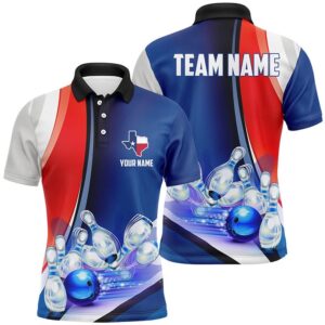 Custom Texas Bowling Team Polo Shirts, Patriotic…