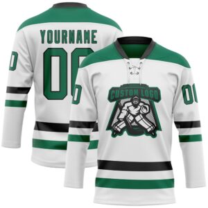 Custom White Kelly Green Black Hockey Lace Neck Jersey New Hockey Jersey Personali Sport Team Jersey Shirt 2 stb6ks.jpg