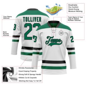 Custom White Kelly Green Black Hockey Lace Neck Jersey New Hockey Jersey Personali Sport Team Jersey Shirt 3 jrws9a.jpg