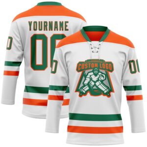 Custom White Kelly Green Orange Hockey Lace Neck Jersey New Hockey Jersey Personali Sport Team Jersey Shirt 2 ubqysr.jpg