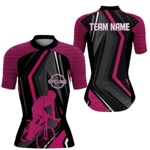 Custom Womens Team Road Cycling Jersey Pink…