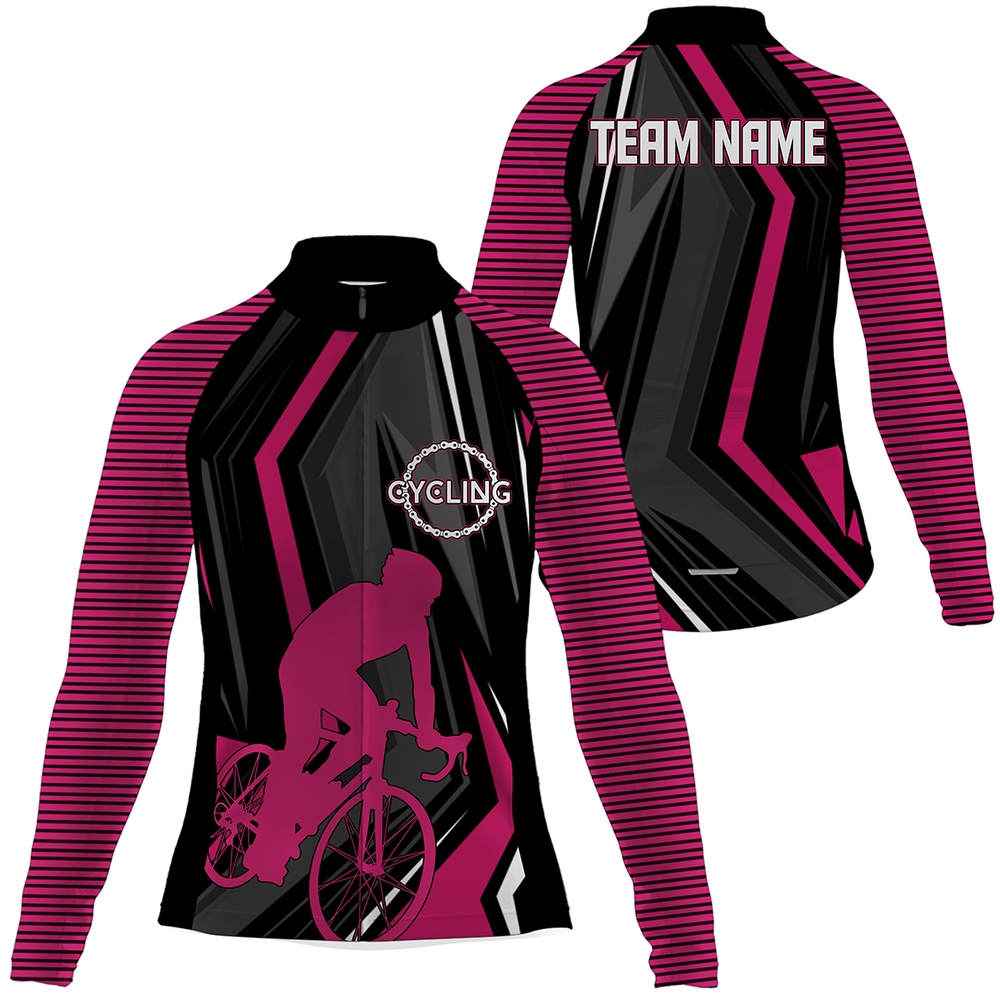Custom Womens Team Road Cycling Jersey Pink Cycle Bicycling Shirts Anti Uv Biking Racing Unifor, Custom Mono Cycling Jersey