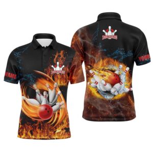 Customize Bowling Shirts For Men Flame Bowling…