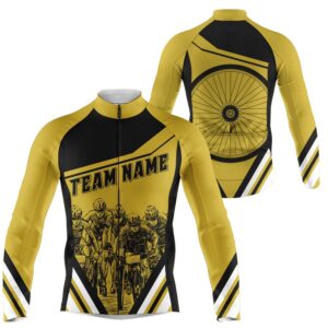 Customized Men Cycling Team Jersey Yellow Biking…