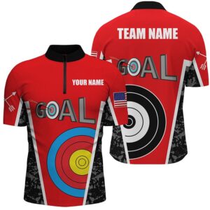 Customized Name Red Archery Goal Men Jersey…