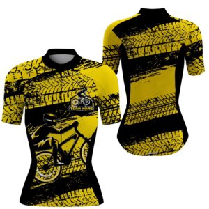 Customized Women Cycling Team Jersey Yellow Biking…